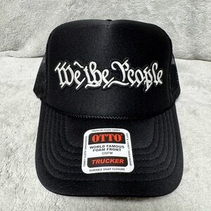 OTTO Black Mesh Cap with Script Embroidery